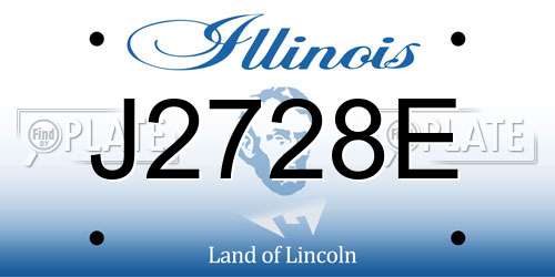 J2728E Illinois License Plate
