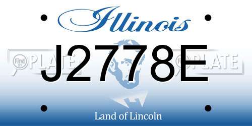 J2778E Illinois License Plate