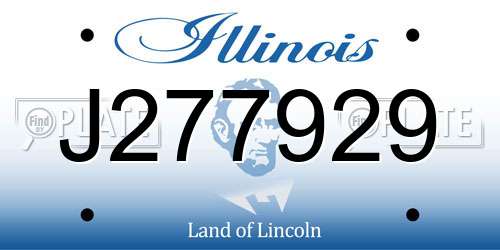 J277929 Illinois License Plate