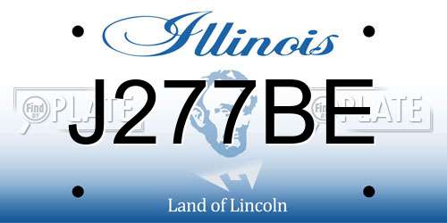 J277BE Illinois License Plate