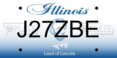 J27ZBE Illinois License Plate