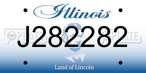 J282282 Illinois License Plate