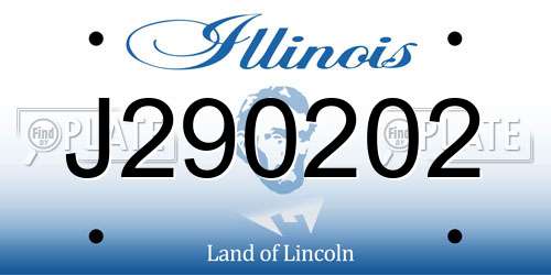 J290202 Illinois License Plate