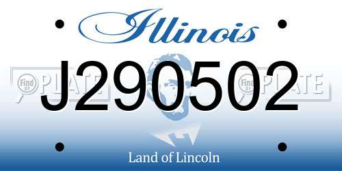 J290502 Illinois License Plate