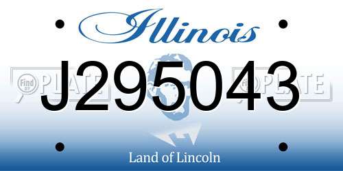 J295043 Illinois License Plate