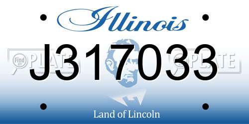J317033 Illinois License Plate