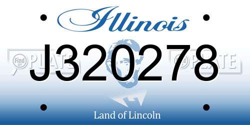 J320278 Illinois License Plate