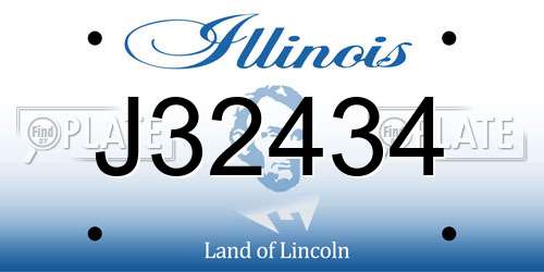 J32434 Illinois License Plate