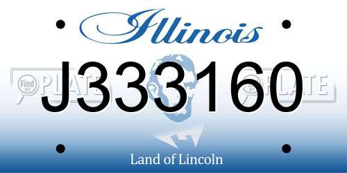 J333160 Illinois License Plate