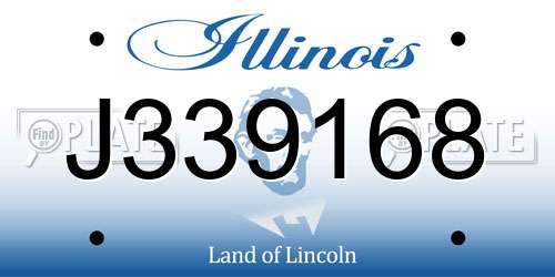 J339168 Illinois License Plate