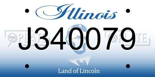 J340079 Illinois License Plate