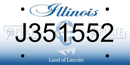 J351552 Illinois License Plate