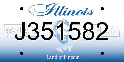J351582 Illinois License Plate