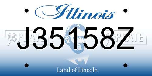 J35158Z Illinois License Plate