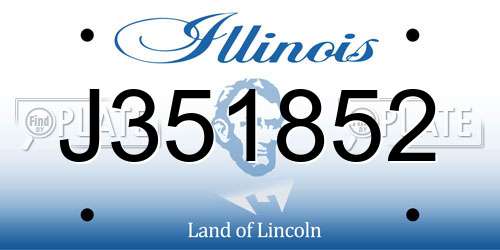 J351852 Illinois License Plate