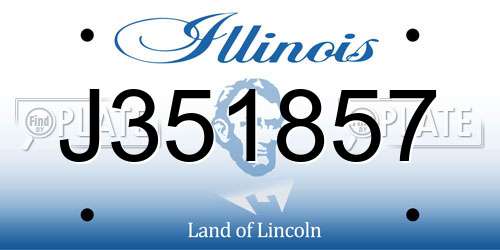 J351857 Illinois License Plate