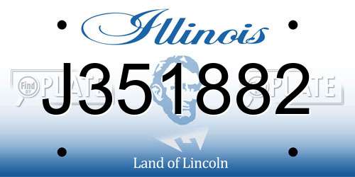 J351882 Illinois License Plate