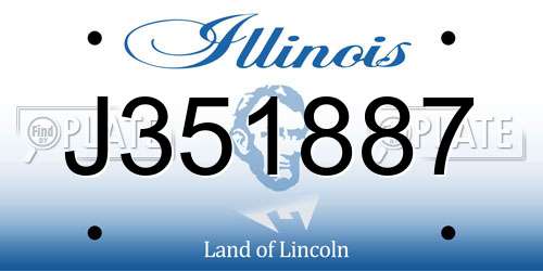 J351887 Illinois License Plate