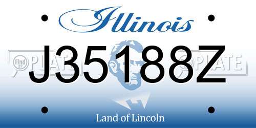 J35188Z Illinois License Plate