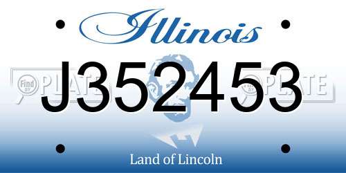 J352453 Illinois License Plate