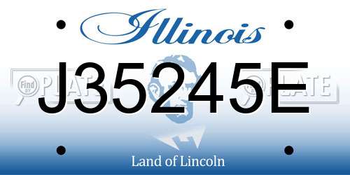 J35245E Illinois License Plate