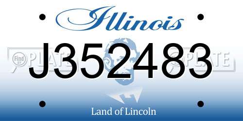 J352483 Illinois License Plate
