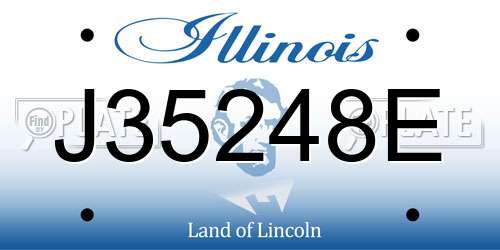 J35248E Illinois License Plate