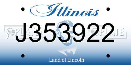 J353922 Illinois License Plate