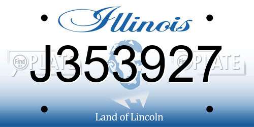 J353927 Illinois License Plate