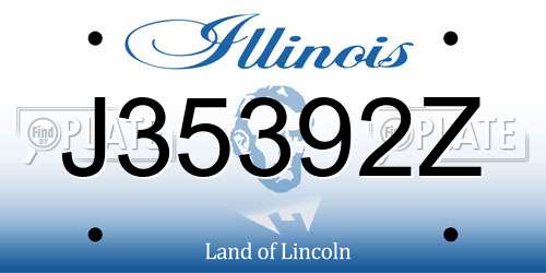 J35392Z Illinois License Plate