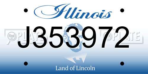 J353972 Illinois License Plate