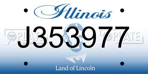 J353977 Illinois License Plate