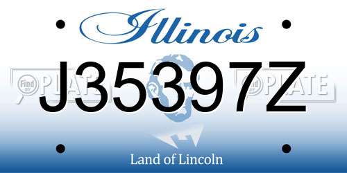 J35397Z Illinois License Plate