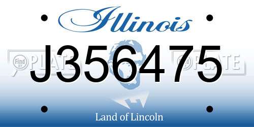 J356475 Illinois License Plate