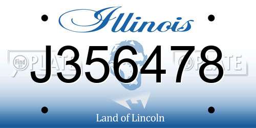 J356478 Illinois License Plate