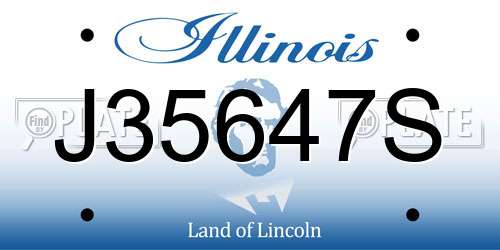 J35647S Illinois License Plate