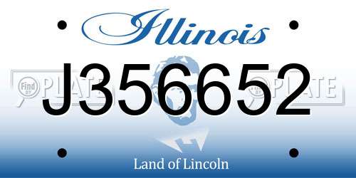 J356652 Illinois License Plate