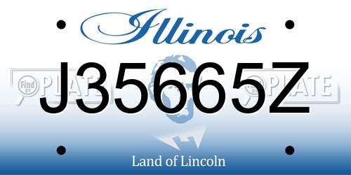 J35665Z Illinois License Plate