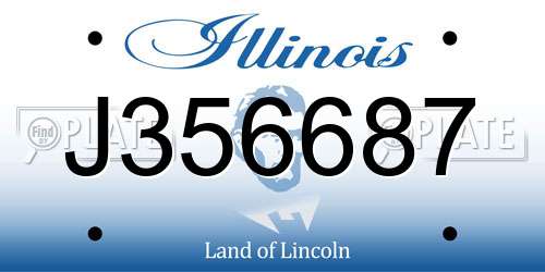 J356687 Illinois License Plate