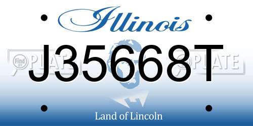 J35668T Illinois License Plate