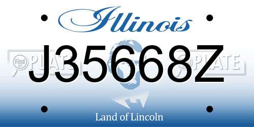 J35668Z Illinois License Plate