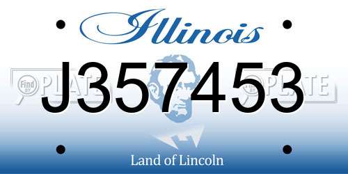 J357453 Illinois License Plate
