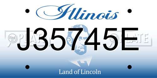 J35745E Illinois License Plate