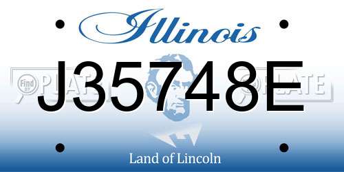 J35748E Illinois License Plate