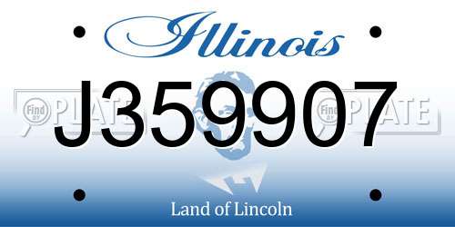 J359907 Illinois License Plate
