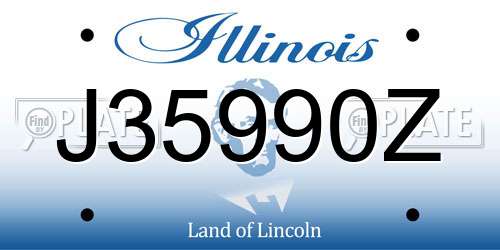 J35990Z Illinois License Plate