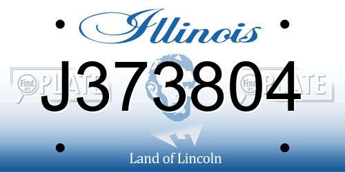 J373804 Illinois License Plate