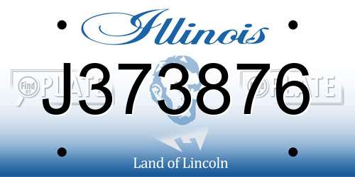 J373876 Illinois License Plate