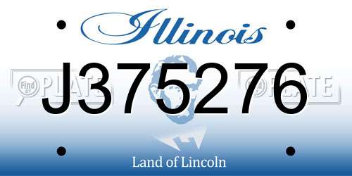 J375276 Illinois License Plate