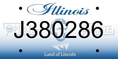 J380286 Illinois License Plate